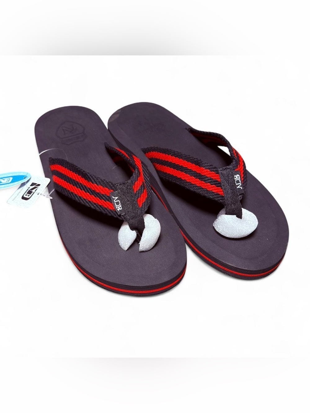 Black & Red Striped Unisex Flip Flops